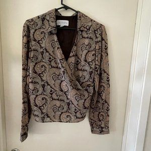 Casual Corner Annex Wrap Brown Blouse